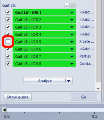 Checkbox für finale Analyse