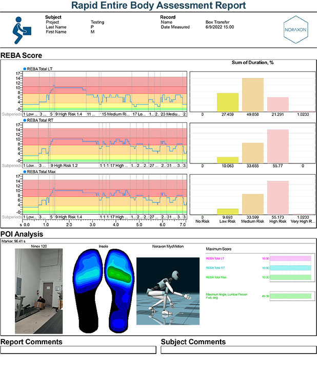 REBA Report With Risk Score